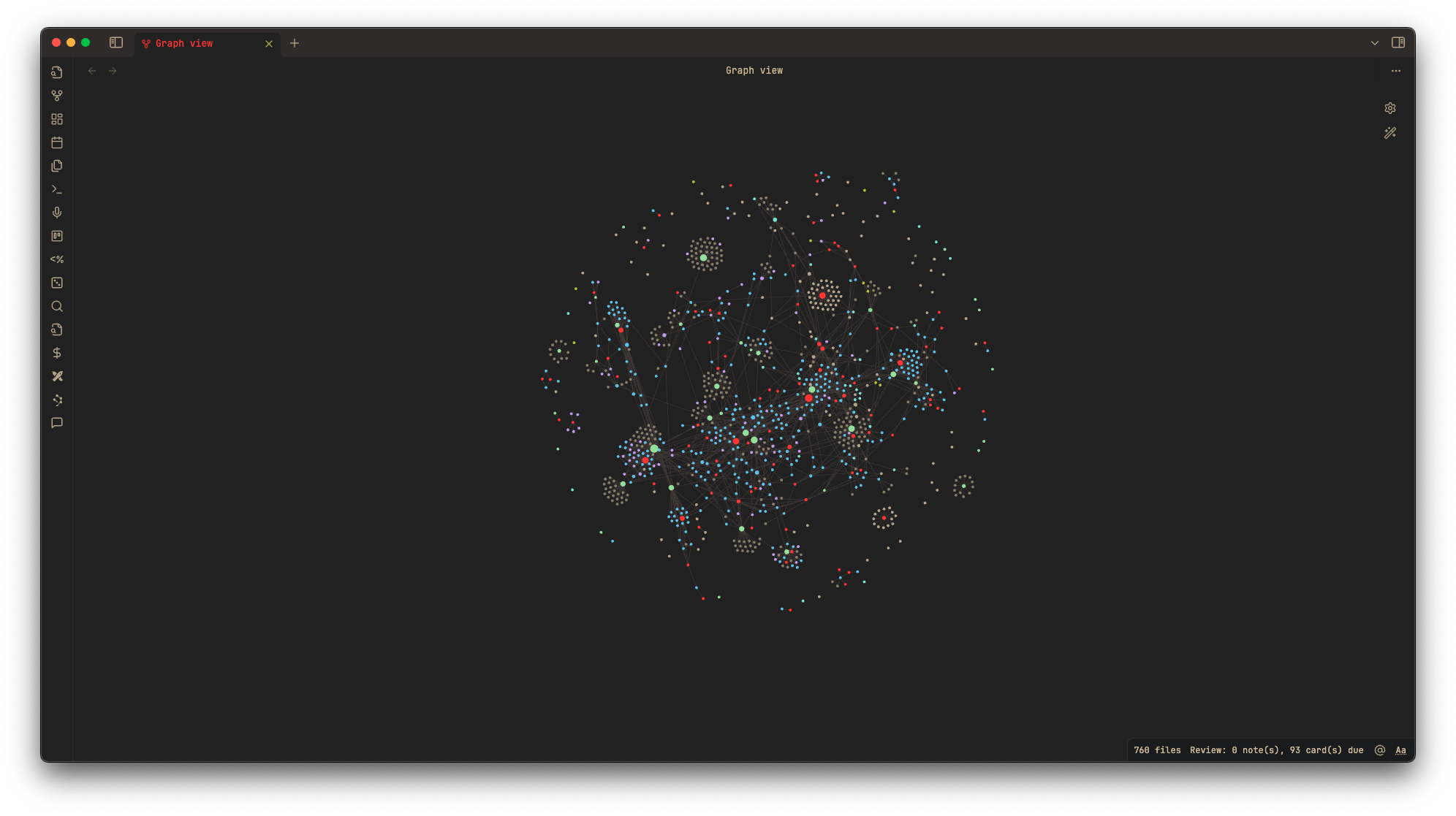 Obsidian connection graph